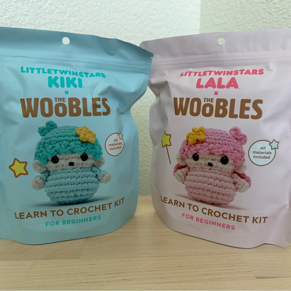 BNIB The Woobles Crochet Kit Bundle - Little Twin Stars Kiki and Lala